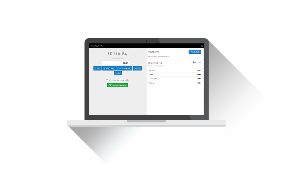 Laptop displaying ePOS system created by FuseMetrix